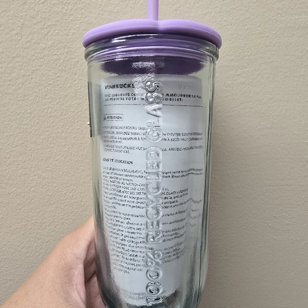 NWT Starbucks 2026 Easter LATAM Recycled Glass With Silicon Flower Shaped Lid